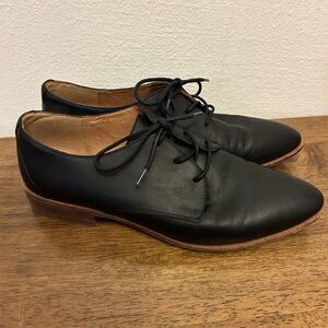 EUC Madewell The Frances Oxford Black Leather Women’s Size 10